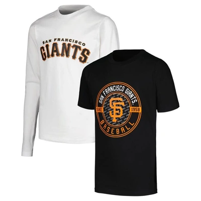 Stitches Kids' Youth  Black/white San Francisco Giants T-shirt Combo Set
