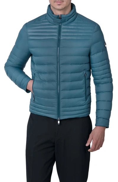 The Recycled Planet Company Emory Water Resistant Down Recycled Nylon Puffer Jacket In Dark Sea