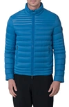 The Recycled Planet Company Emory Water Resistant Down Recycled Nylon Puffer Jacket In Mykonos Blue