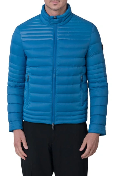 The Recycled Planet Company Emory Water Resistant Down Recycled Nylon Puffer Jacket In Mykonos Blue