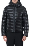 The Recycled Planet Company Scutar Windproof & Water Repellent Recycled Down Puffer Jacket In Black