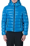 The Recycled Planet Company Scutar Windproof & Water Repellent Recycled Down Puffer Jacket In Mykonos Blue