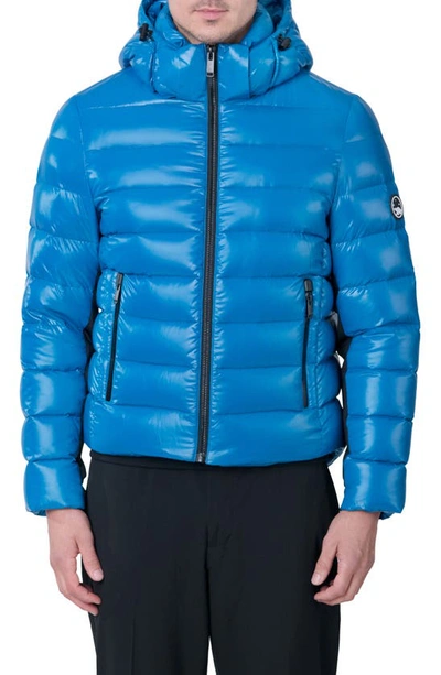 The Recycled Planet Company Scutar Windproof & Water Repellent Recycled Down Puffer Jacket In Mykonos Blue