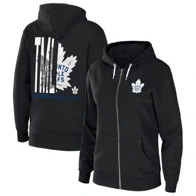 Wear By Erin Andrews Black Toronto Maple Leafs Sponge Fleece Full-zip Hoodie