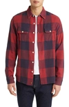 The Normal Brand Mountain Regular Fit Flannel Button-up Shirt In Red