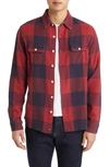 The Normal Brand Mountain Regular Fit Flannel Button-up Shirt In Red Buffalo