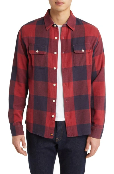 The Normal Brand Mountain Regular Fit Flannel Button-up Shirt In Red