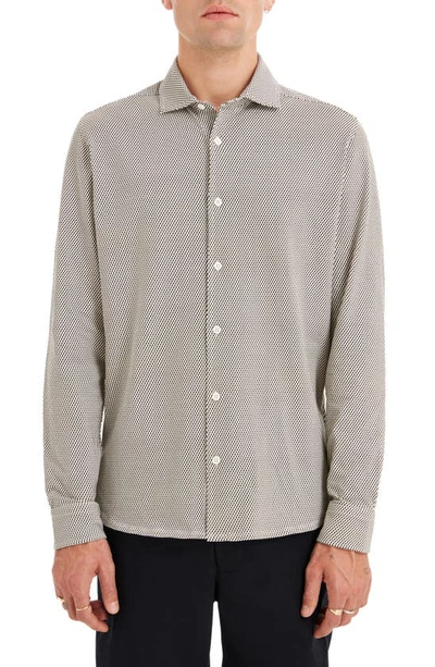 Sealskinz Hempnall Performance Organic Cotton Button-up Shirt In Cream/ Olive