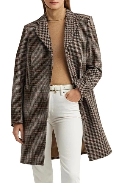 Lauren Ralph Lauren Reefer Wool Blend Coat In Heritage Plaid