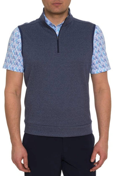 Robert Graham Treviso Knit Quarter Zip Vest In Navy