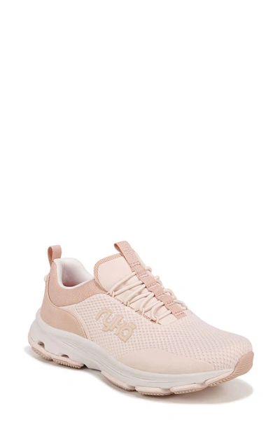 Ryka Devotion Ez Walking Sneaker In Blush Mesh Fabric