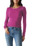 Michael Stars Orion Crop Long Sleeve T-shirt In Berry