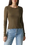 Michael Stars Orion Crop Long Sleeve T-shirt In Dolma