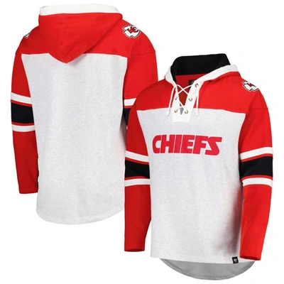 47 ' Kansas City Chiefs Heather Gray Gridiron Lace-up Pullover Hoodie