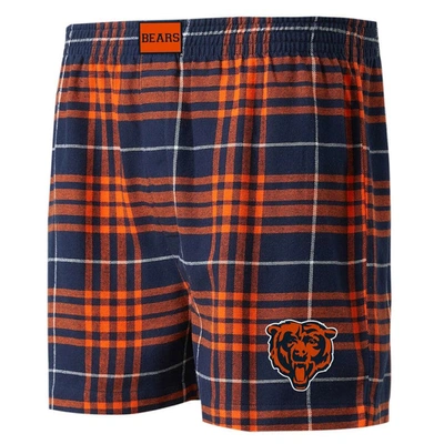 Concepts Sport Navy/orange Chicago Bears Concord Flannel Boxers