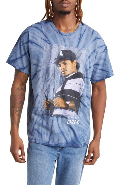 Merch Traffic Eazy-e Tie Dye Graphic T-shirt In Blue Tie Dye