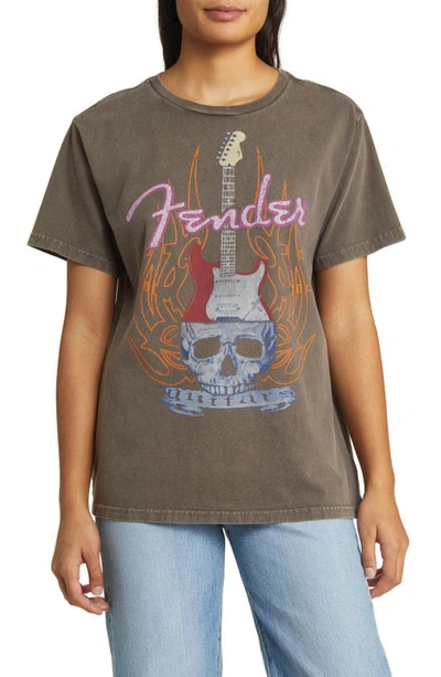 Lucky Brand Fender Skull Cotton Graphic T-shirt In Shale