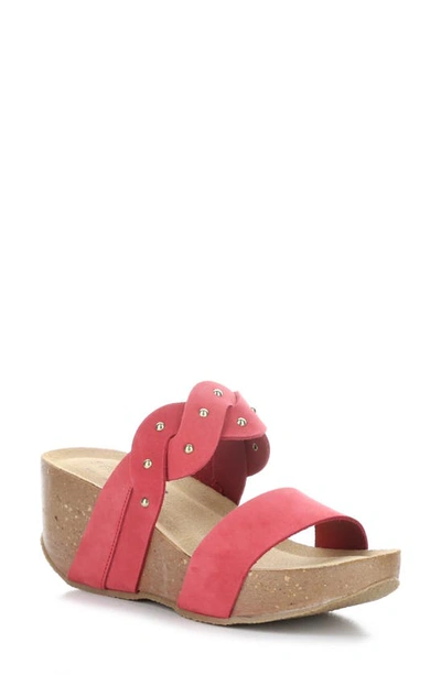 Bos. & Co. Larnio Platform Wedge Sandal In Coral Nubuck