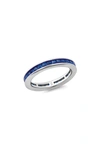 Crislu Square Princess Cut Cubic Zirconia Stacking Ring In Sapphire