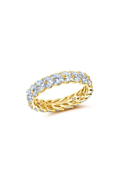Crislu Marquis Cubic Zirconia Eternity Ring In Gold