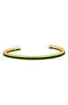 Crislu Cubic Zirconia Cuff Bracelet In Emerald