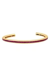 Crislu Cubic Zirconia Cuff Bracelet In Ruby