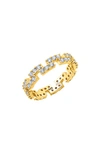 Crislu Cubic Zirconia Regal Eternity Band Ring In Gold