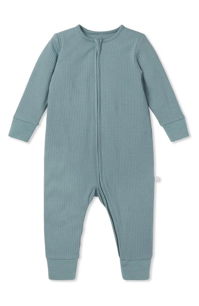 Mori Babies' Clever Zip Fitted One-piece Pajamas In Sky