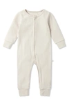 Mori Babies' Clever Zip Fitted One-piece Pajamas In Ecru