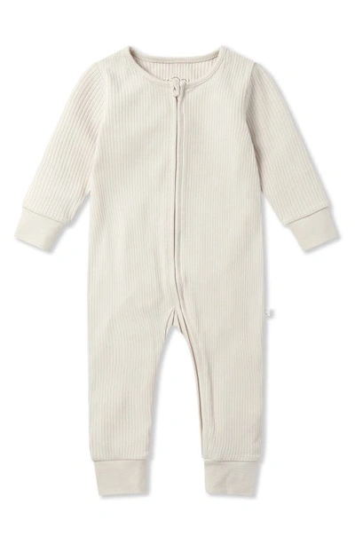 Mori Babies' Clever Zip Fitted One-piece Pajamas In White