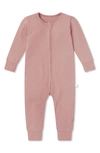 Mori Babies' Rib Fitted One-piece Pajamas In Rose
