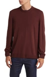 Hugo Boss Lope Crewneck Sweater In Dark Red