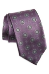 Canali Medallion Silk Tie In Purple