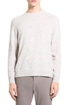 Theory Dinin Long Sleeve Crewneck Flecked Knit Sweater In Cream Multi