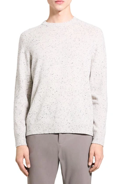 Theory Dinin Donegal Wool & Cashmere Jumper In White Multi