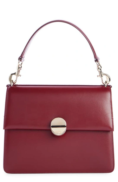 Chloé Penelope Structured Leather Shoulder Bag In Deep Red 600