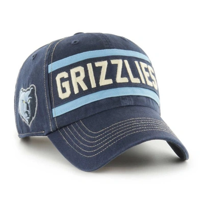 47 ' Navy Memphis Grizzlies Quick Snap Clean Up Adjustable Hat In Blue