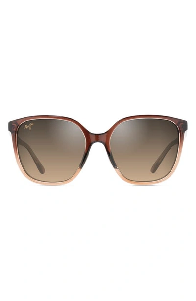 Maui Jim Good Fun 57mm Polarizedplus2® Butterfly Sunglasses In Brown