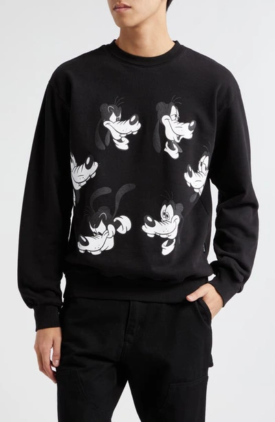 Noon Goons X Disney Moodswing Goofy Cotton Graphic Sweatshirt In Black