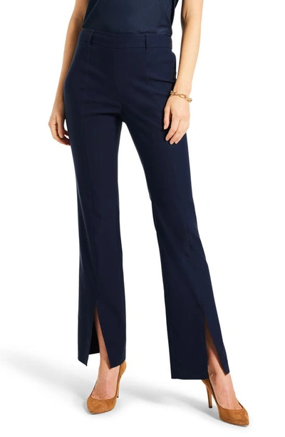 Nic + Zoe Polished Wonderstretch Boot Cut Trousers In Dark Indigo