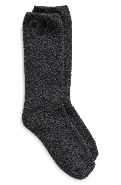 Barefoot Dreams Kids'  Disney® Mickey Mouse Cozychic™ Socks In Carbon-black