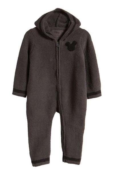 Barefoot Dreams Babies' X Disney Cozychic™ Mickey Mouse Hooded Romper In Carbon