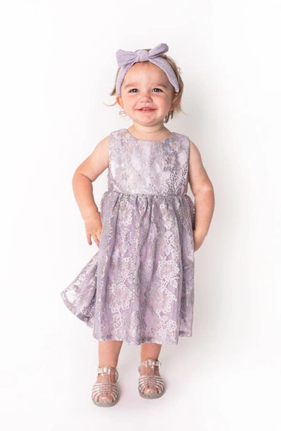 Popatu Babies' Sleeveless Lace Dress In Purple