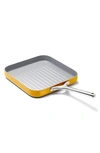 Caraway 11" Ceramic Nonstick Square Grill Pan In Marigold