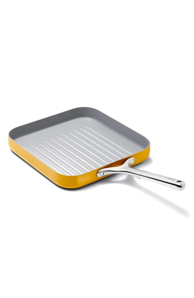 Caraway 11" Ceramic Nonstick Square Grill Pan In Marigold