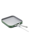 Caraway 11" Ceramic Nonstick Square Grill Pan In Sage