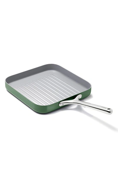 Caraway 11" Ceramic Nonstick Square Grill Pan In Sage