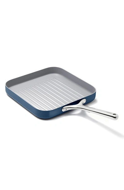 Caraway 11" Ceramic Nonstick Square Grill Pan In Navy