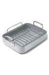 Caraway Ceramic Nonstick Roasting Pan & Wire Rack In Gray