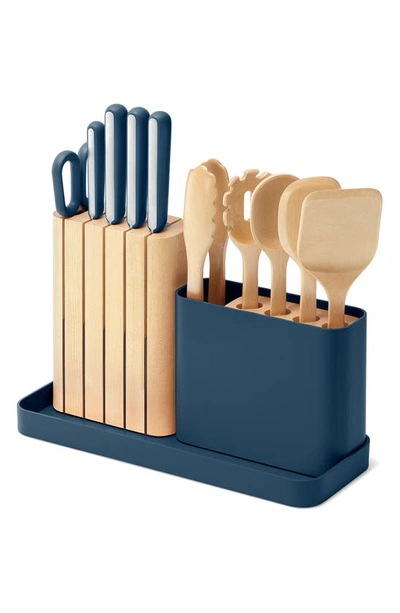 Caraway Stainless Steel 14 Piece Knife And Utensil Set In Navy